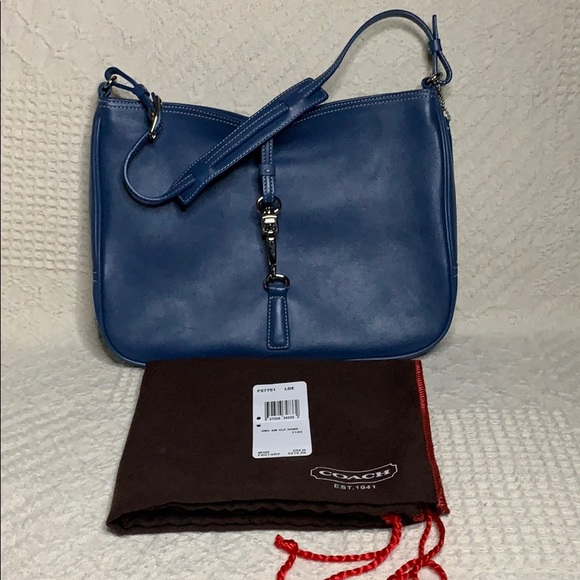 Coach Handbags - Coach Blue Hobo Leather Bag